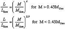 Luminosity/Mass formula.
